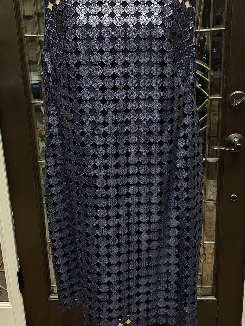 Lauren Ralph Lauren Navy Circle-Texture Midi Dress